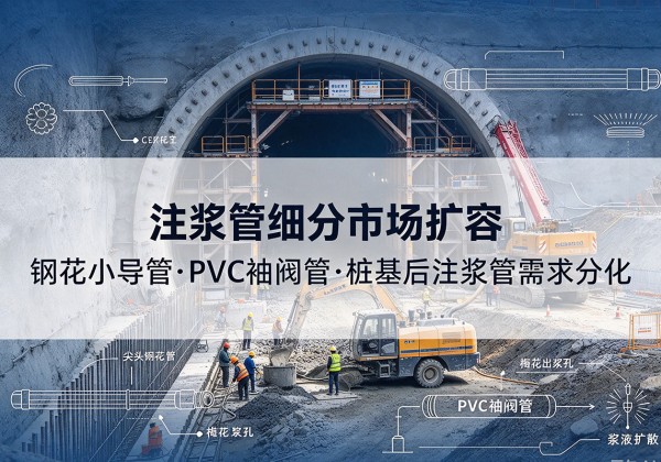 普兰注浆管细分市场扩容，隧道钢花小导管、PVC 袖阀管、桩基后注浆管需求分化